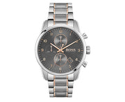 Hugo Boss Skymaster Chronograph Grey Dial Two Tone Steel Strap Watch for Men - 1513789