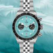 Tudor Black Bay Chrono Blue Dial Silver Steel Strap Watch for Men - M79360N-0024