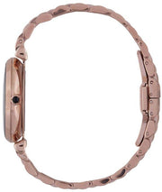 Emporio Armani Gianni T Bar Black Dial Rose Gold Steel Strap Watch For Women - AR11206