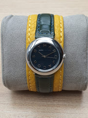 Marc Jacobs Black Dial Black Leather Strap Watch for Women - MBM1071