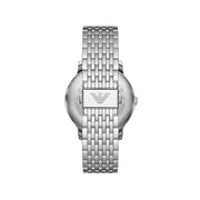Emporio Armani Minimalist Black Dial Silver Steel Strap Watch for Men - AR11600