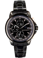 Maserati Successo Solar Black Dial Grey Steel Strap Watch For Men - R8873645001