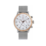 Maserati Epoca White Dial Chronograph Silver Mesh Bracelet Watch For Men - R8873618009
