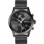 Hugo Boss Associate Chronograph Black Dial Black Mesh Bracelet Watch for Men - 1513769