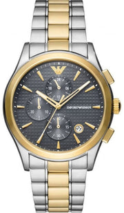 Emporio Armani Paolo Chronograph Grey Dial Two Tone Steel Strap Watch For Men - AR11527