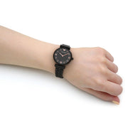 Emporio Armani Gianni T Bar Black Dial Black Steel Strap Watch For Women - AR11245