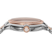 Emporio Armani Three Hand Mother of Pearl Dial Two Tone Steel Strap Watch For Women - AR11569