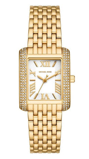 Michael Kors Emery Pave Double Wrap White Dial Gold Steel Strap Watch for Women - MK4833