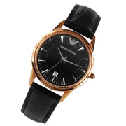 Emporio Armani Classic Black Dial Black Leather Strap Watch for Women - AR2445