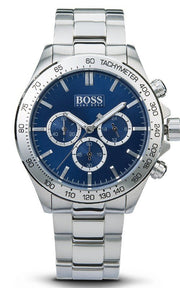 Hugo Boss Ikon Chronograph Blue Dial Silver Steel Strap Watch for Men - 1512963