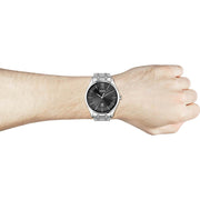 Hugo Boss Oxygen Chronograph Grey Dial Silver Steel Strap Watch for Men - 1513596