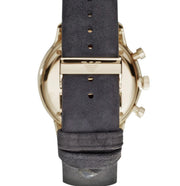Emporio Armani Gianni Beige Dial Grey Leather Strap Watch For Men - AR0386
