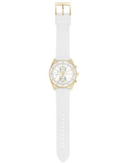 Michael Kors Hadyn Chronograph White Dial White Rubber Strap Watch for Women - MK7484