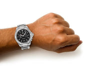 Tag Heuer Aquaracer Quartz Black Dial Silver Steel Strap Watch for Men - WAY111Z.BA0928