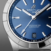 Breitling Chronomat 32 Blue Dial Silver Steel Strap Watch for Women - A77310101C1A1