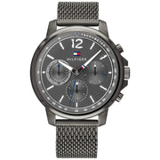 Tommy Hilfiger Deacon Multifunction Black Dial Black Mesh Bracelet Watch for Men - 1791546