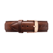 Daniel Wellington Classy St Mawes White Dial Brown Leather Strap Watch For Women - DW00100059