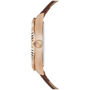 Guess Connoisseur Blue Dial Brown Leather Strap Watch For Men - GW0353G2
