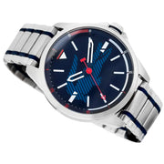 Lacoste Capbreton Blue Dial Silver Steel Strap Watch for Men - 2010944