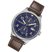 Lacoste Continental Blue Dial Brown Leather Strap Watch for Men - 2011040