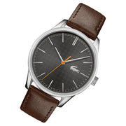 Lacoste Vienna Grey Dial Brown Leather Strap Watch for Men - 2011045