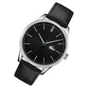 Lacoste Vienna Black Dial Black Leather Strap Watch for Men - 2011047