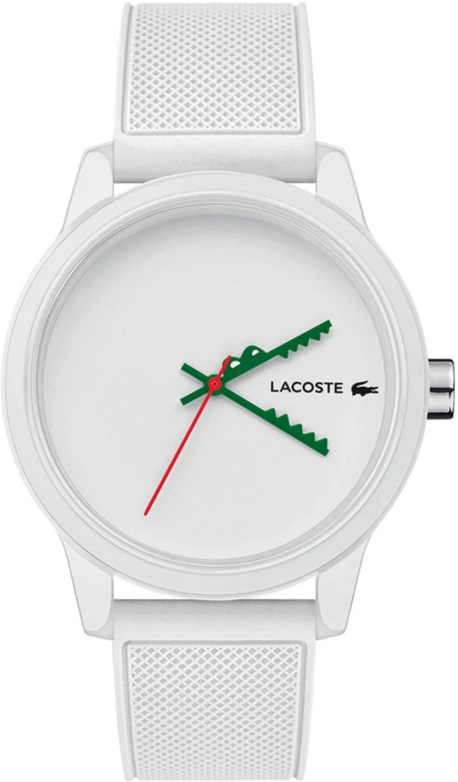 Lacoste 12.12 White Dial White Silicone Strap Watch for Men - 2011069