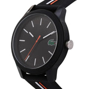 Lacoste 12.12 Black Dial Black Silicon Strap Watch for Men - 2011071