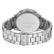 Lacoste Boston Chronograph Green Dial Silver Steel Strap Watch for Men - 2011080