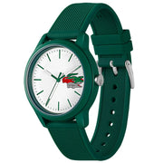 Lacoste 12.12 White Dial Green Silicon Strap Watch for Men  - 2011135