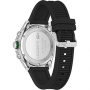 Lacoste Tiebreaker Chronograph Black Dial Black Silicone Strap Watch for Men - 2011152