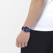 Lacoste Tiebreaker Chronograph Blue Dial Blue Silicon Strap Watch for Men - 2011154