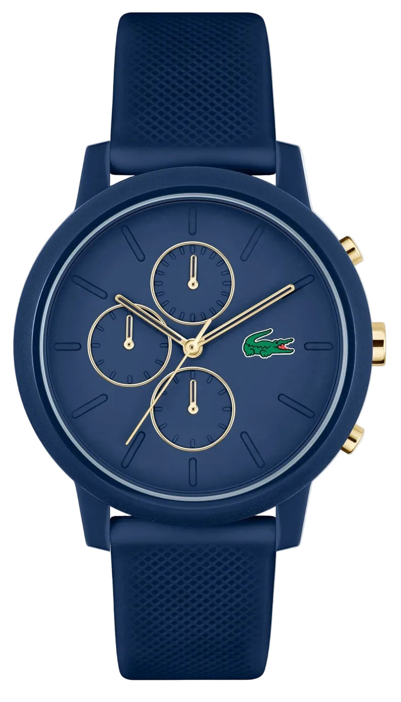 Lacoste 12.12 Blue Dial Blue Silicon Strap Watch for Men - 2011248