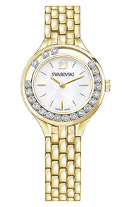 Swarovski Lovely Crystals White Dial Gold Steel Strap Watch for Women - 5242895