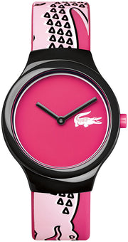 Lacoste Goa Pink Dial Two Tone Silicon Strap Watch for Women - 2020115