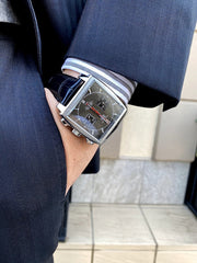 Tag Heuer Monaco Calibre 12 Final Edition Chronograph Grey Dial Black Leather Strap Watch for Men - CAW211J.FC6476