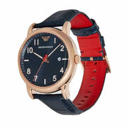 Emporio Armani Luigi Blue Dial Blue Leather Strap Watch for Men - AR11135