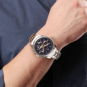 Maserati Successo Chronograph Blue Dial Two Tone Steel Strap Watch For Men - R8873621008