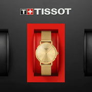 Tissot Everytime Lady Gold Dial Gold Mesh Bracelet Watch for Women - T143.210.33.021.00