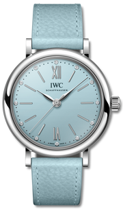 IWC Portofino Automatic Blue Dial Blue Leather Strap Watch for Women - IW357416