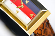 Gucci G-Frame Mother of Pearl Dial Brown Leather Snakeskin Strap Watch For Women - YA147402