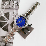 Bulova Crystal Collection Blue Mother of Pearl Dial Silver Steel Strap Watch for Women - 96L238