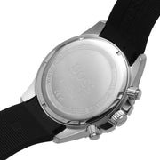 Hugo Boss Admiral Chronograph Black Dial Black Silicone Strap Watch for Men - 1513912