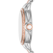 Emporio Armani Three Hand Mother of Pearl Dial Two Tone Steel Strap Watch For Women - AR11569