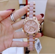 Michael Kors Bradshaw Rose Gold Dial Two Tone Steel Strap Watch for Women - MK6066