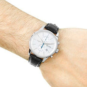 Hugo Boss Jet Chronograph White Dial Black Leather Strap Watch for Men - 1513282