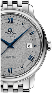 Omega De Ville Prestige Co-Axial Grey Dial Silver Steel Strap Watch for Men - 424.10.40.20.06.002
