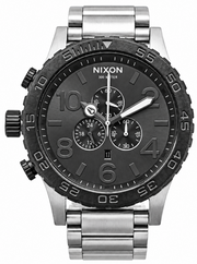 Nixon 51-30 Chrono Grey Dial Silver Steel Strap Watch for Men - A083-1762