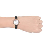 Emporio Armani Rosa Quartz Mother Of Pearl White Dial Black Leather Strap Watch For Women - AR11356