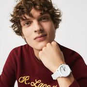 Lacoste 12.12 White Dial White Silicone Strap Watch for Men - 2011069